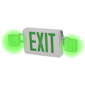 Exit Green Light Sign Combo, ul listed exit green light sign combo, green sign with green light, ul listed green sign