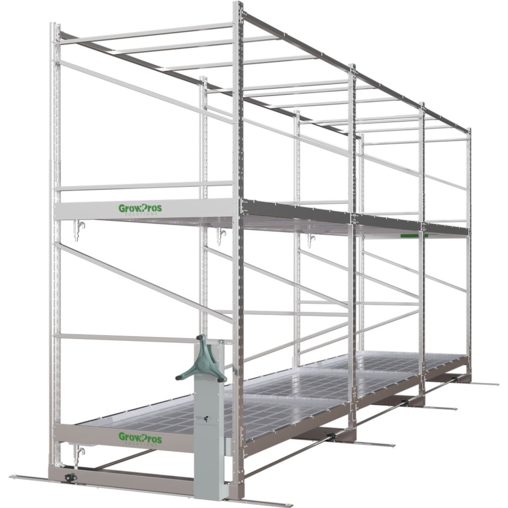 Rooling Produce Racks Double-Tier mobile Rolling Grow Rack - GROW PROS SOLUTIONS