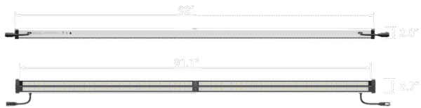 under canopy grow light, dual channel under canopy grow light, canopy light, canopy lighting, blue canopy light, red canopy light, dimmable canopy light, 8ft under canopy light gen3, 8ft canopy grow light gen3