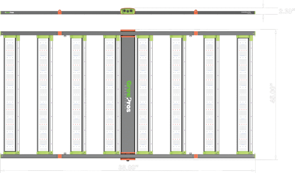 Dim Chameleon 4 by 8, 4 channel led grow light, led grow light
