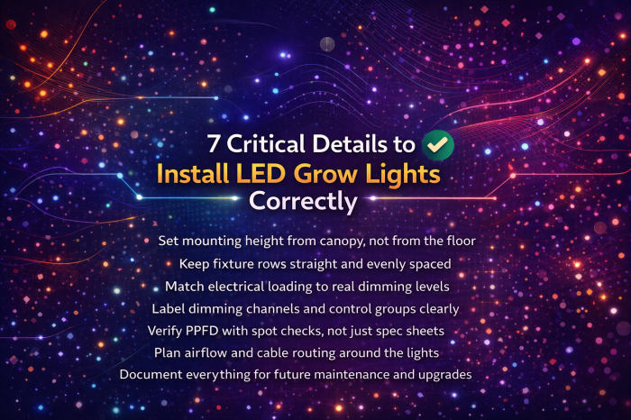 install LED grow lights correctly, install LED grow lights
