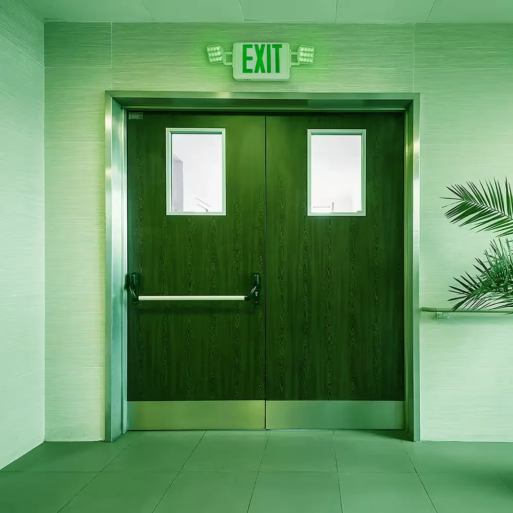 Exit Green Light Sign Combo, ul listed exit green light sign combo, green sign with green light, ul listed green sign