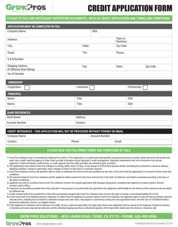 credit authorization form