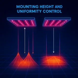 5 Ways to Improve Grow Light Uniformity & Mounting Height 2 LEDgrowlightheightoptimizationillustration